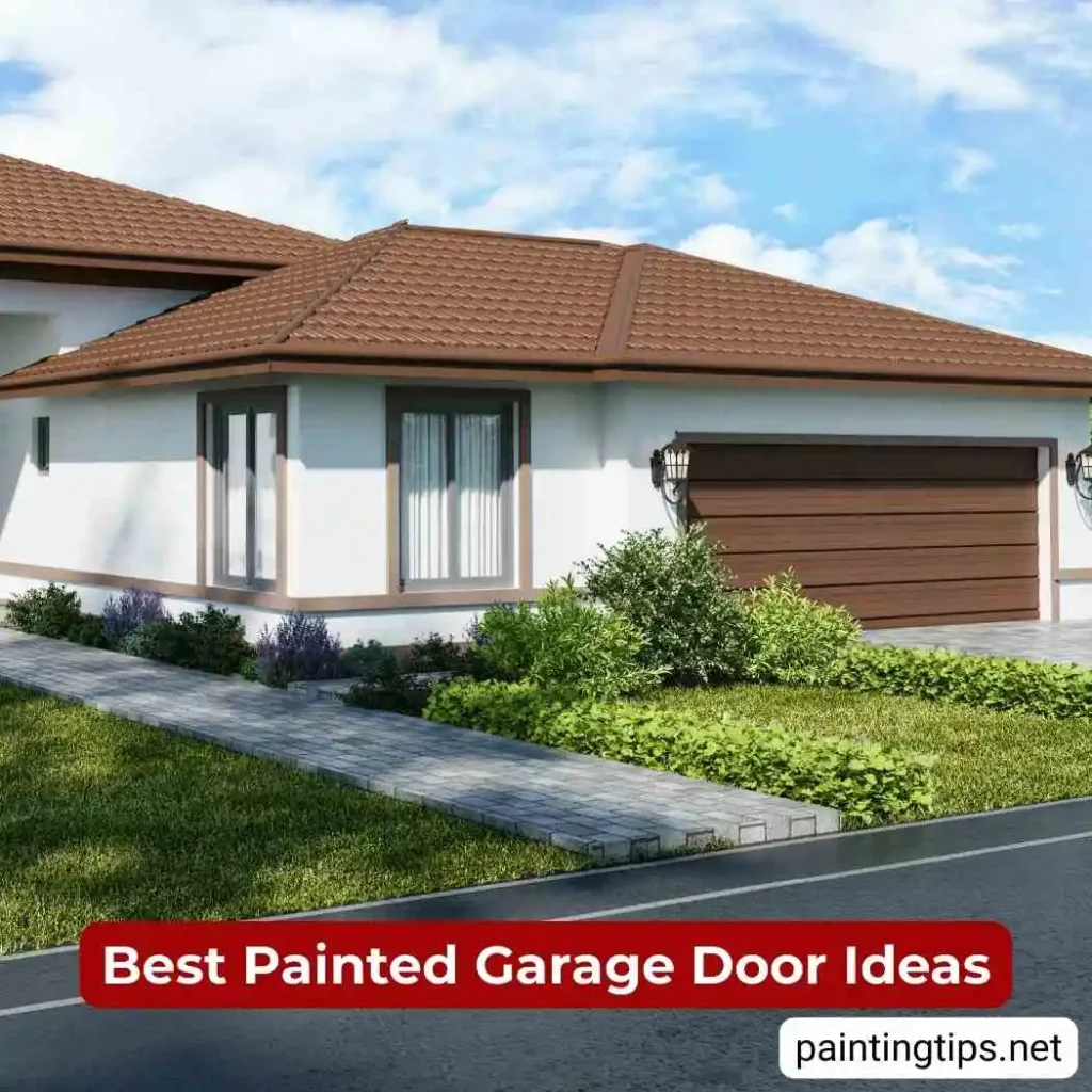 Stained wood garage doors.