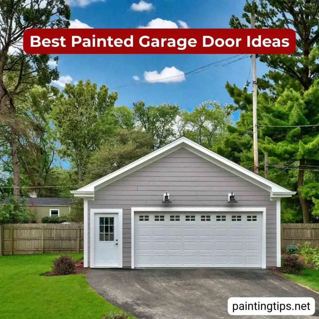 Light grey garage door.