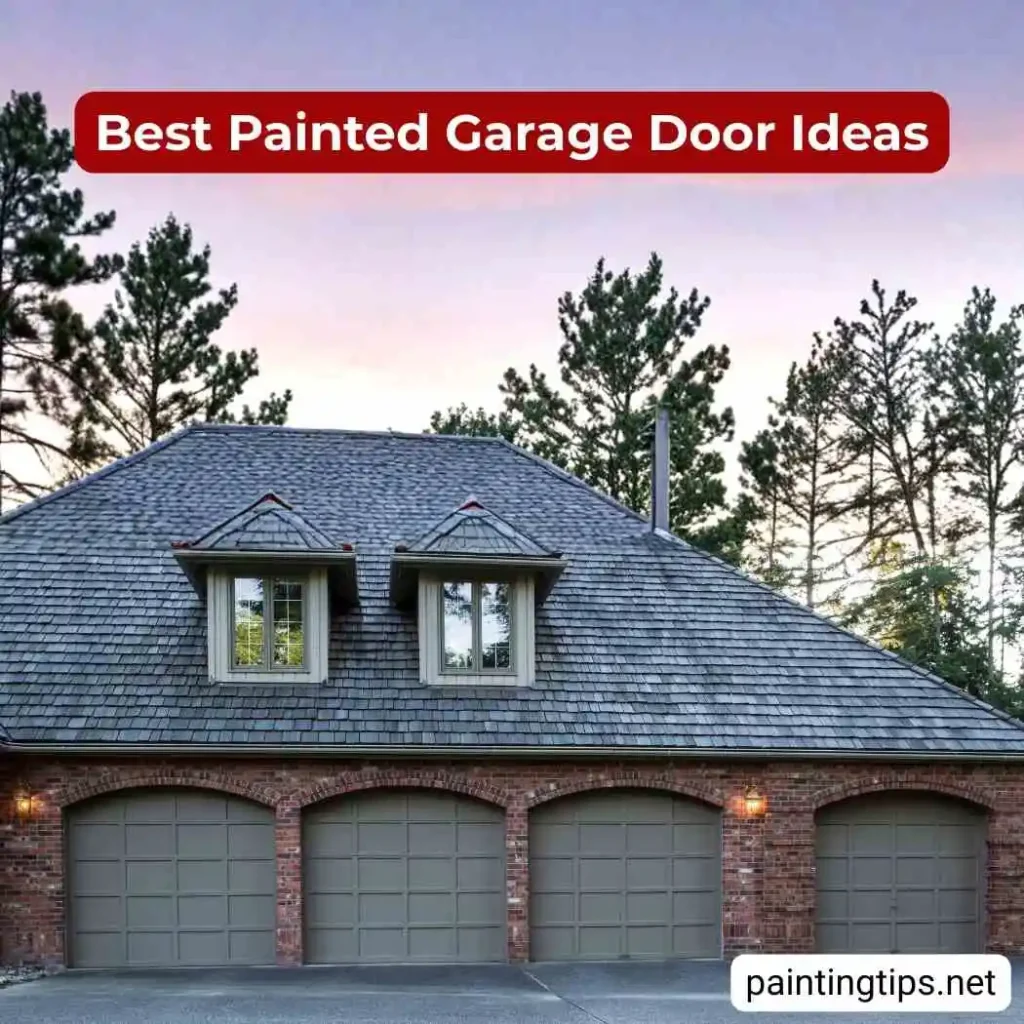 Green garage door.