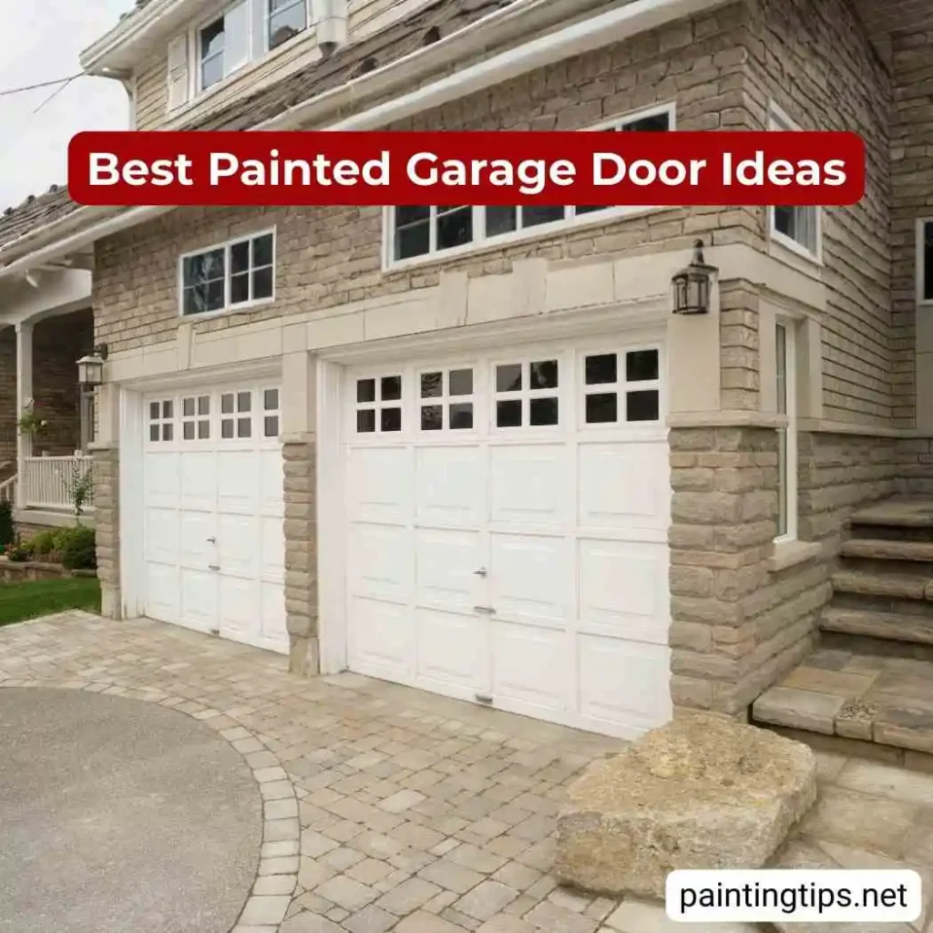 White garage door.