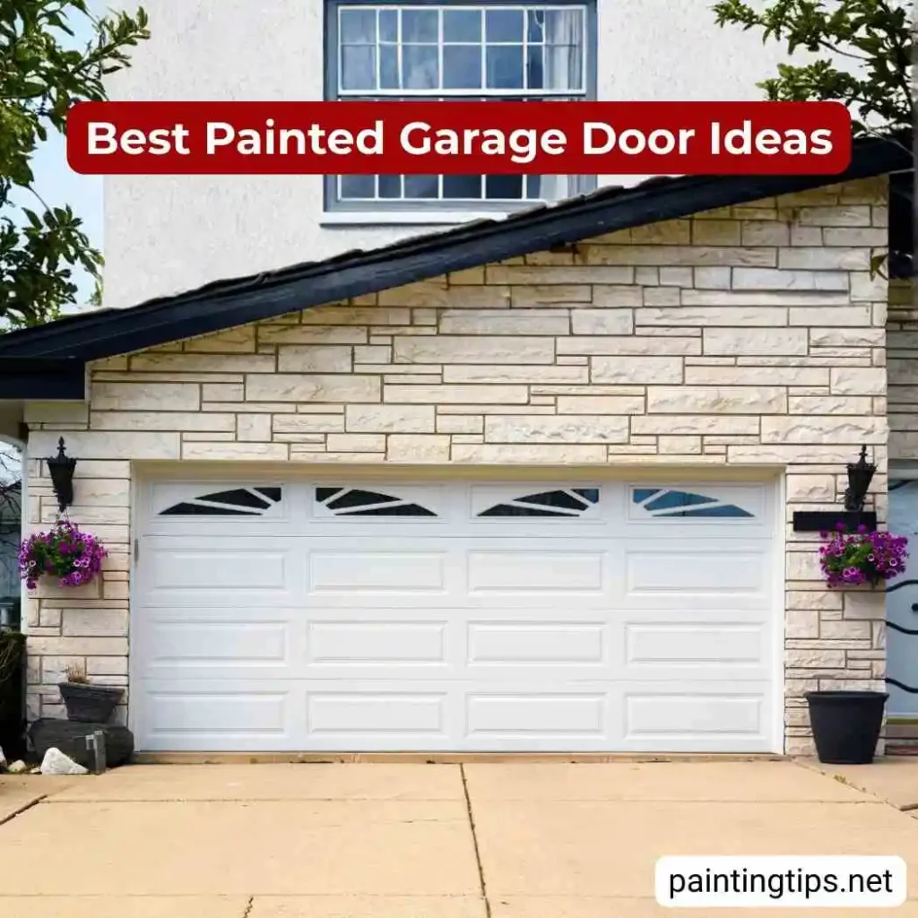 White garage door.