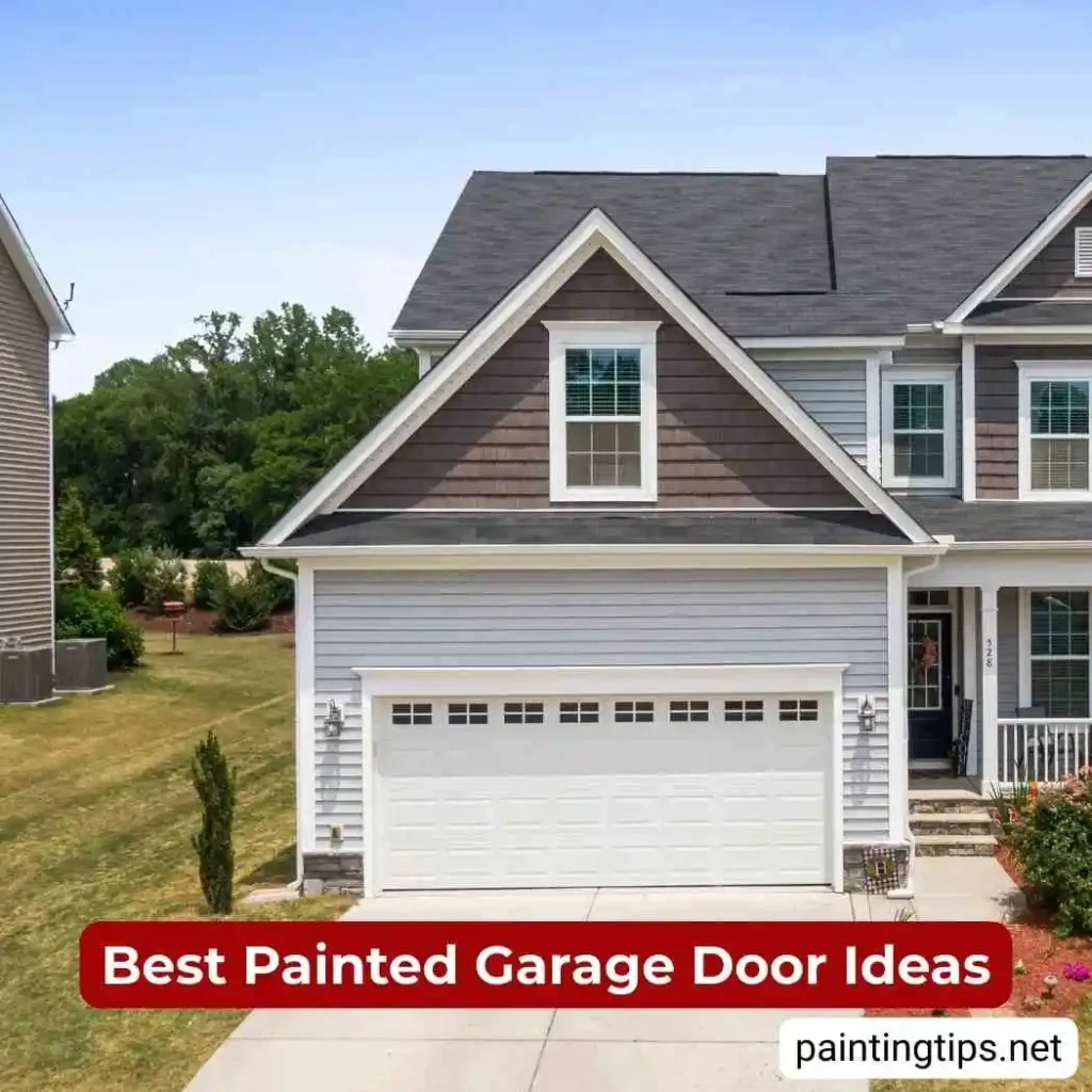 Painted garage doors. Beautiful white garage door.