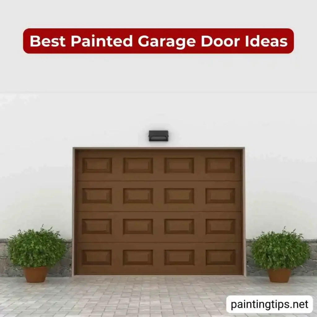 Brown-painted garage door.