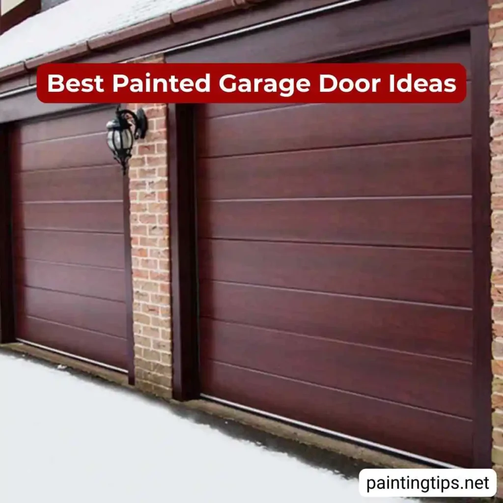 Stained wood garage door.