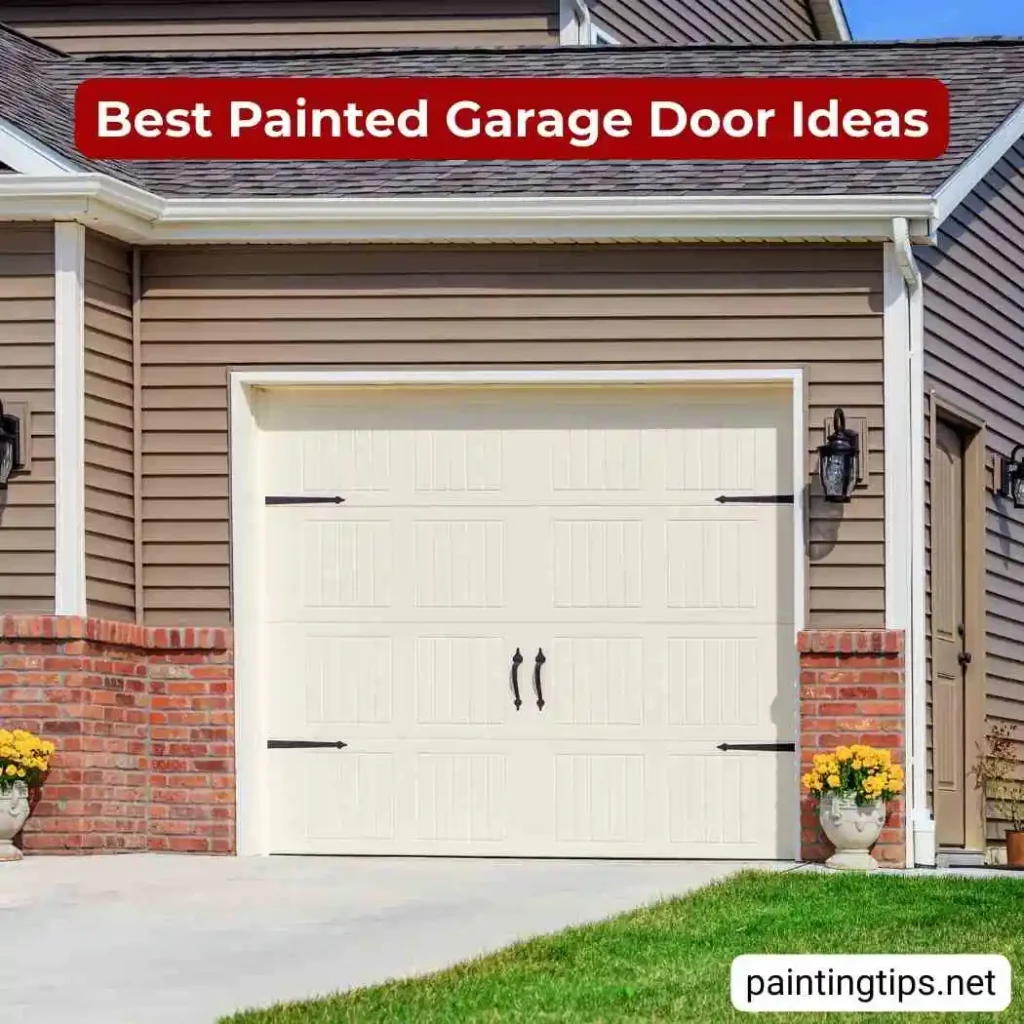 Garage door painted white.