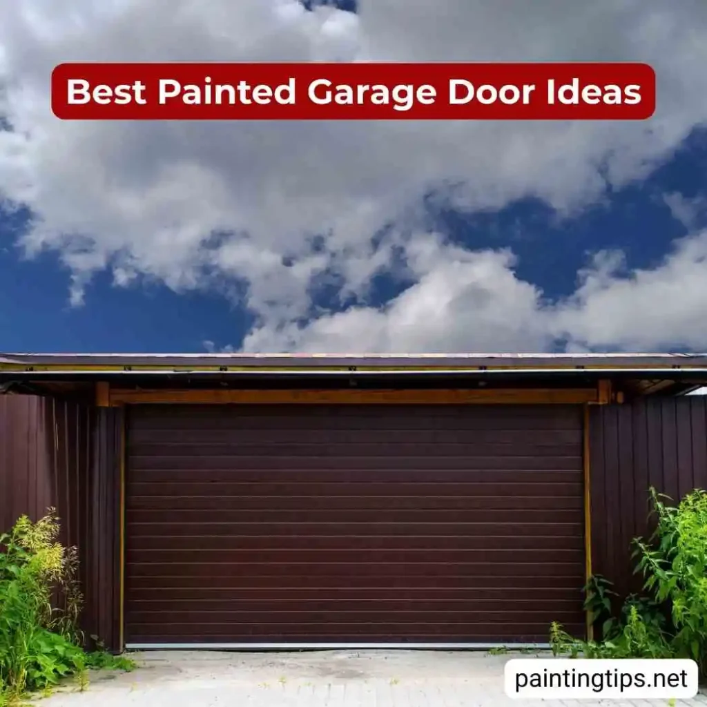 Stained wood garage doors.