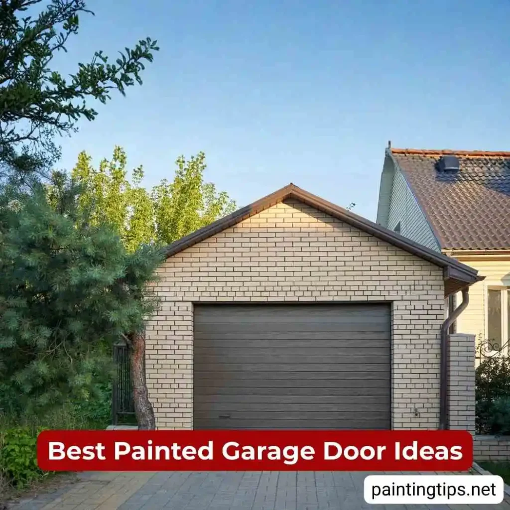 Painted garage doors. Houses with brown garage doors.