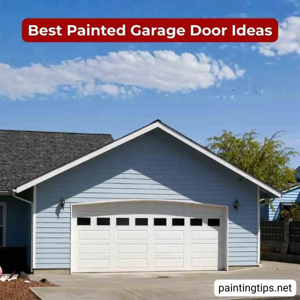 White garage door.