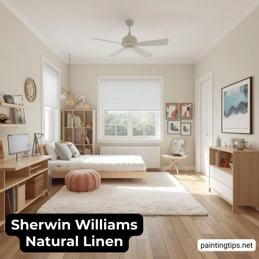 Sherwin williams natural linen kids room.