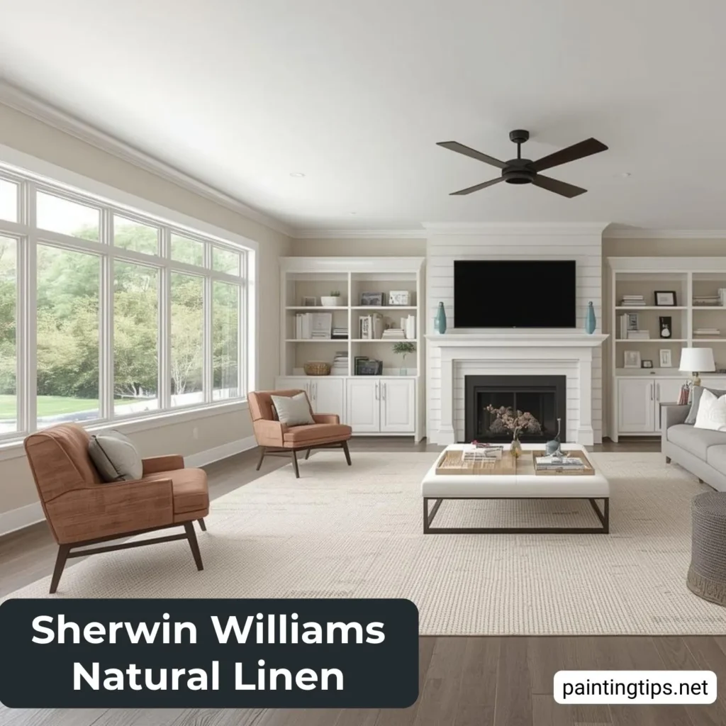 Sherwin williams natural linen living room.