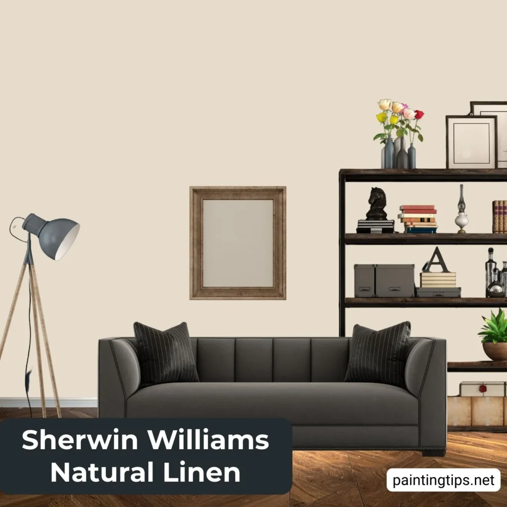 Sherwin williams natural linen wall color.