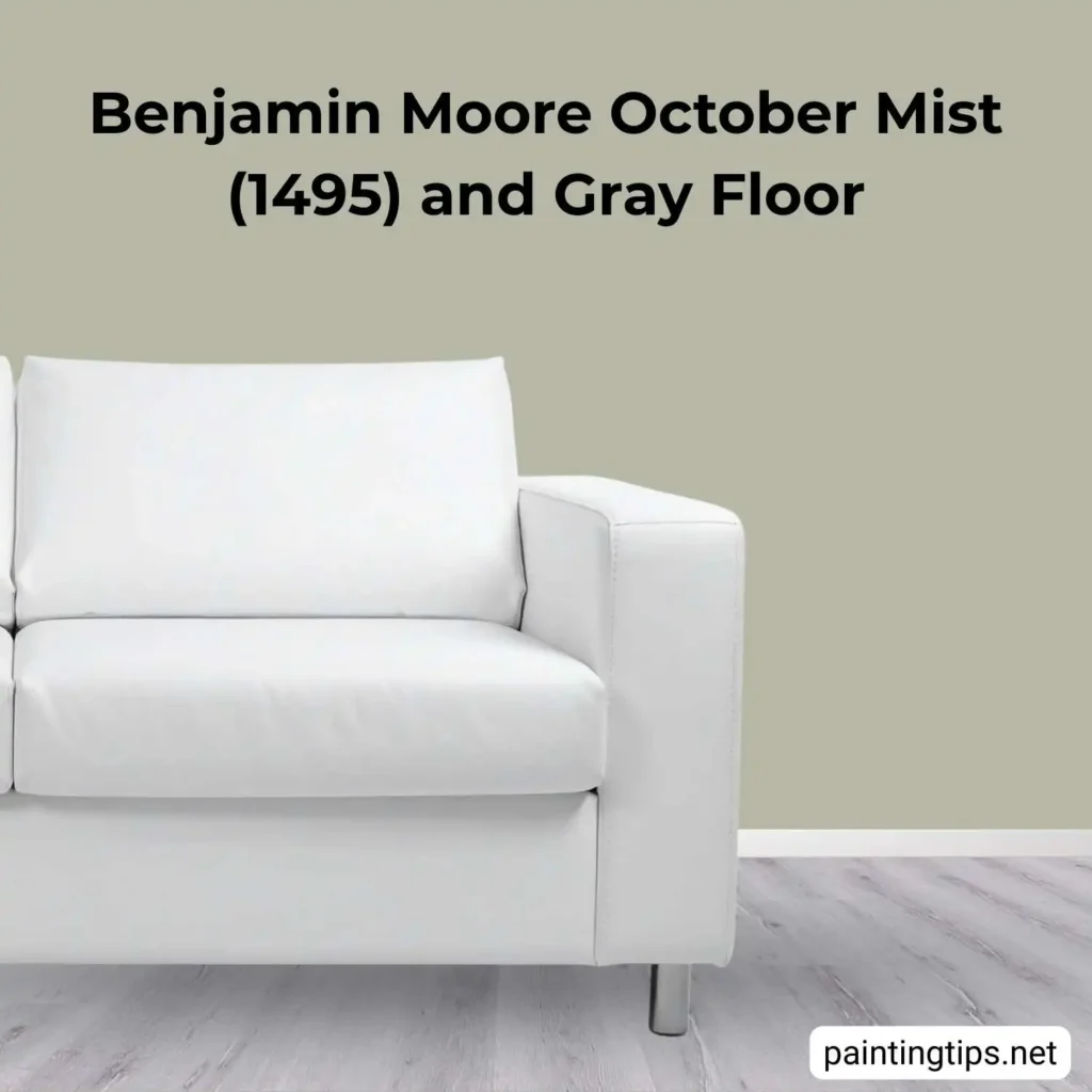 Benjamin Moore October Mist 1495 and gray floor