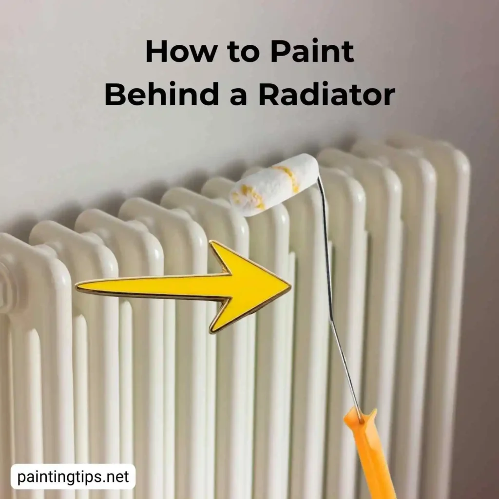 Painting the behind of the radiator.