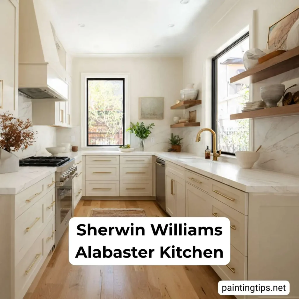 Kitchen Sherwin Williams Alabaster.