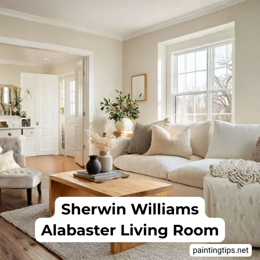 Living room Sherwin Williams Alabaster
