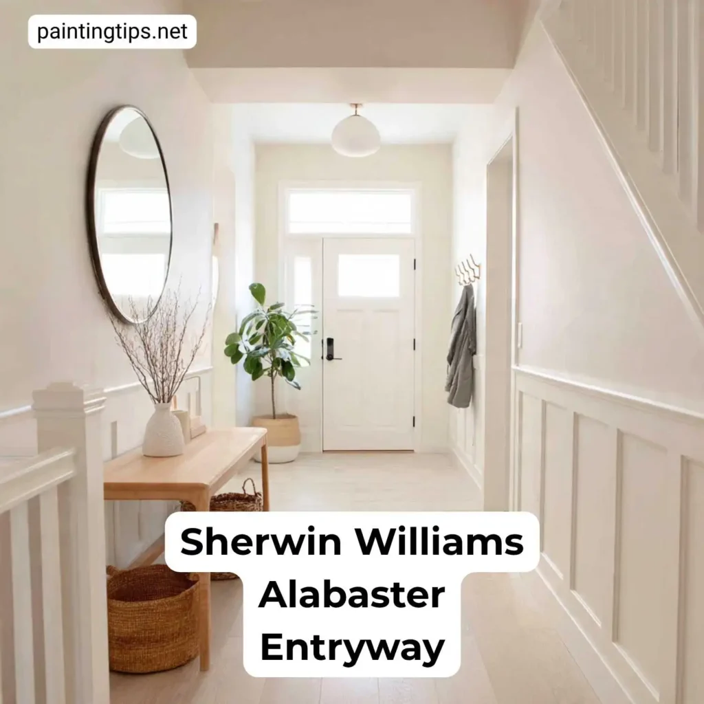 Entryway sherwin williams alabaster.