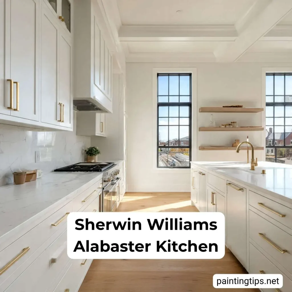 Sherwin Williams Alabaster kitchen