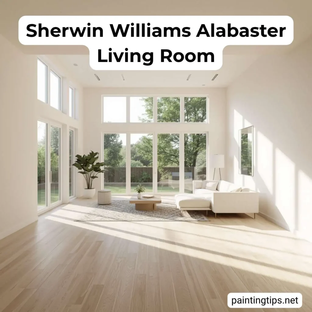 Sherwin williams alabaster living room.