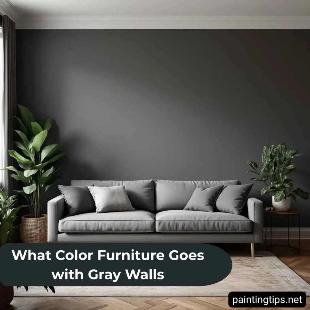 Gray couch with gray walls