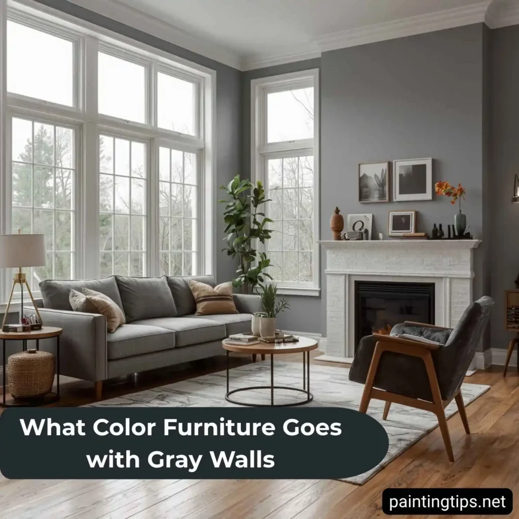 Gray sofa with gray walls