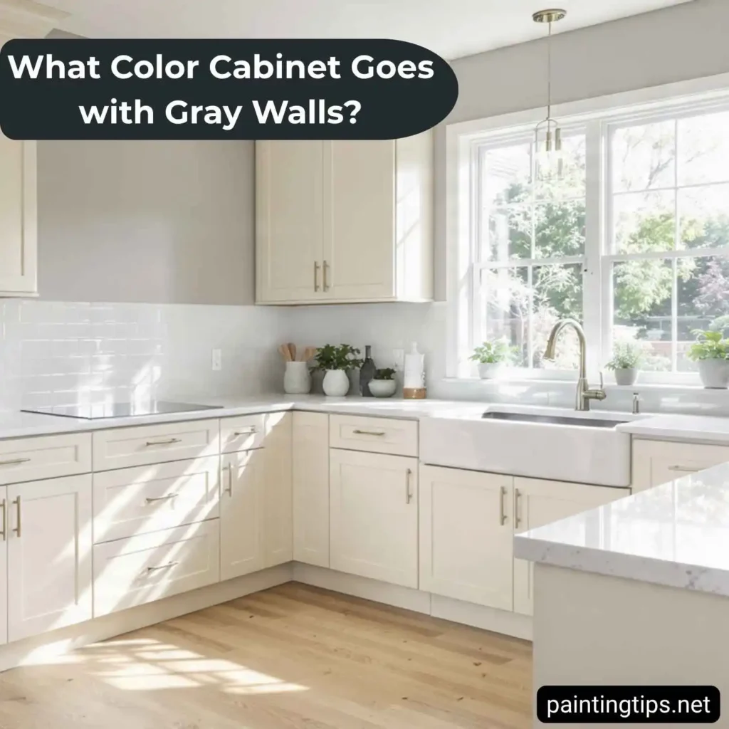 What color cabinet goes well with gray walls?