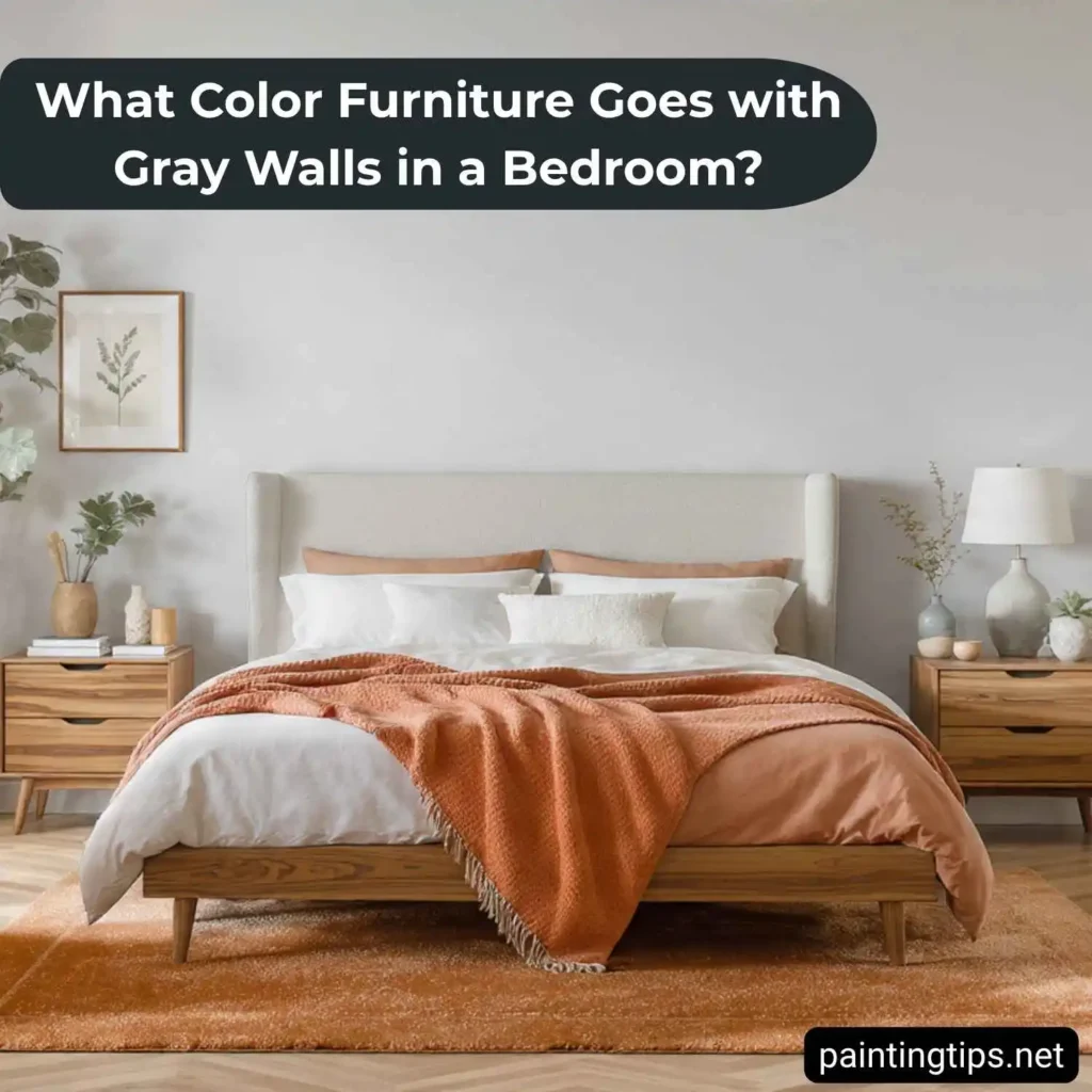 What color furniture goes with gray walls in a bedroom?