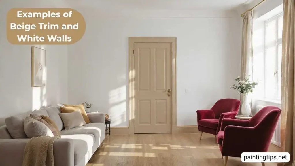 White walls with beige trim.