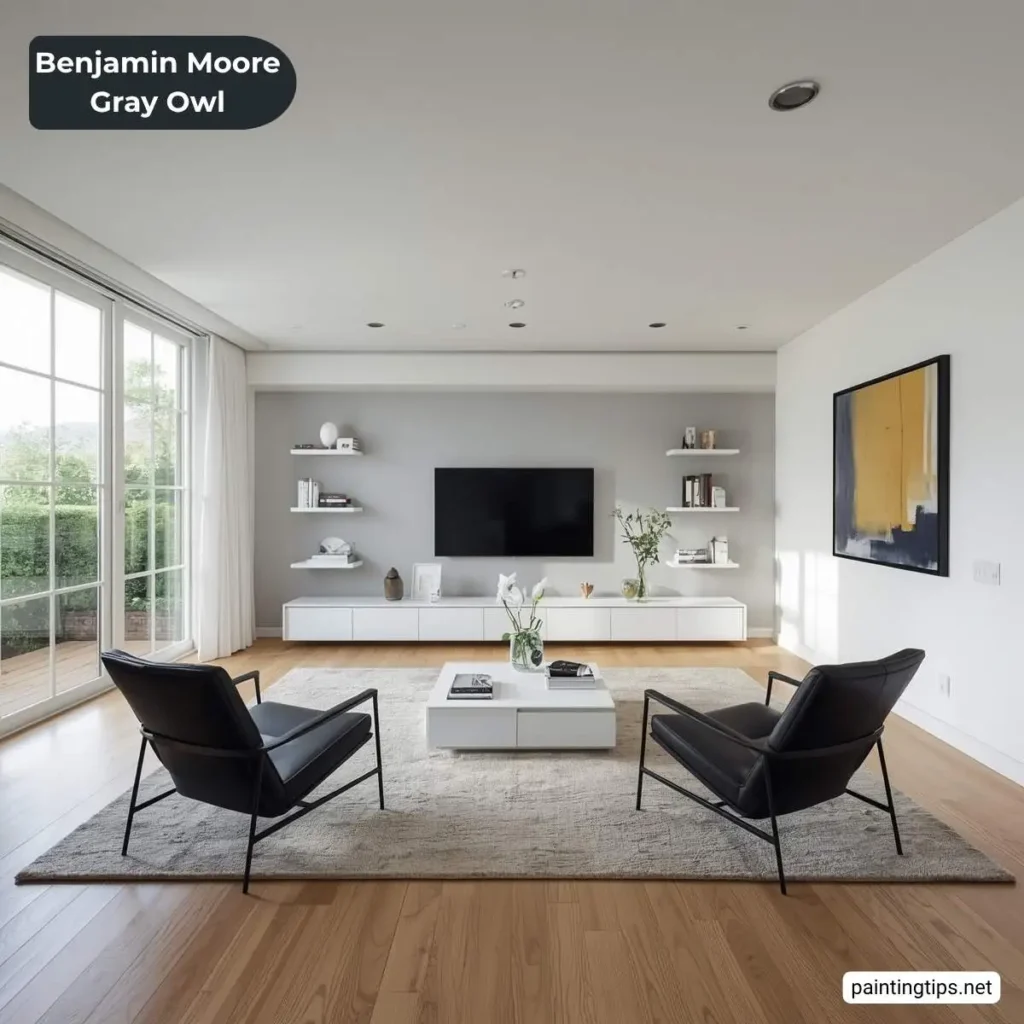 Benjamin moore grey owl living room
