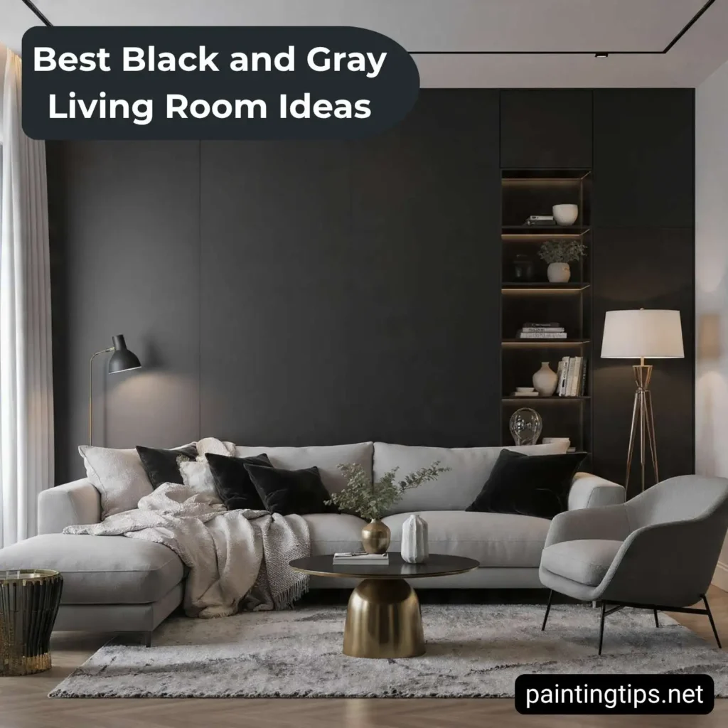 Modern black and gray living room ideas.