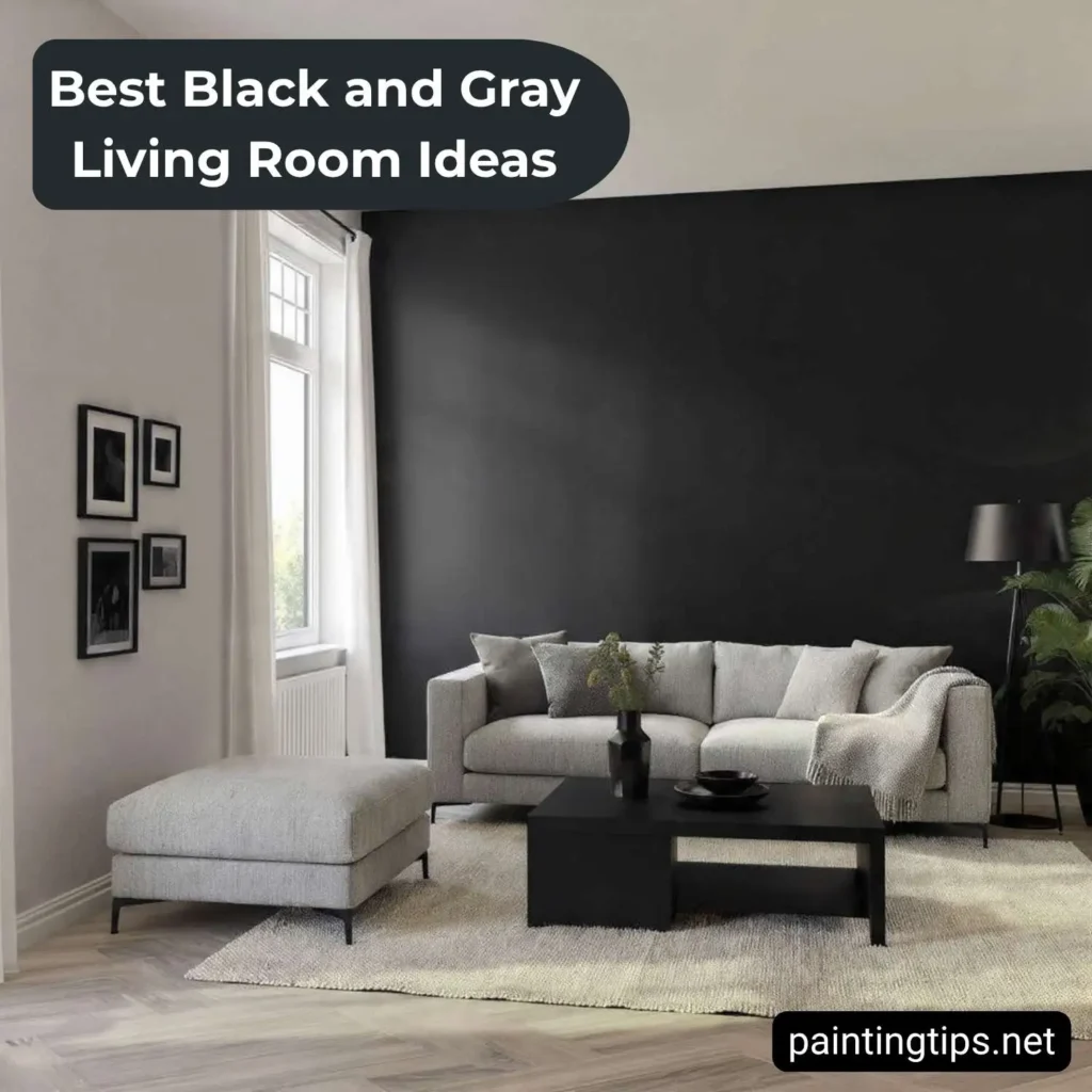 Modern living room with light grey walls.