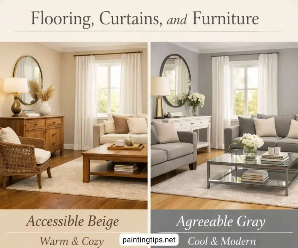 Accessible beige and agreeable gray