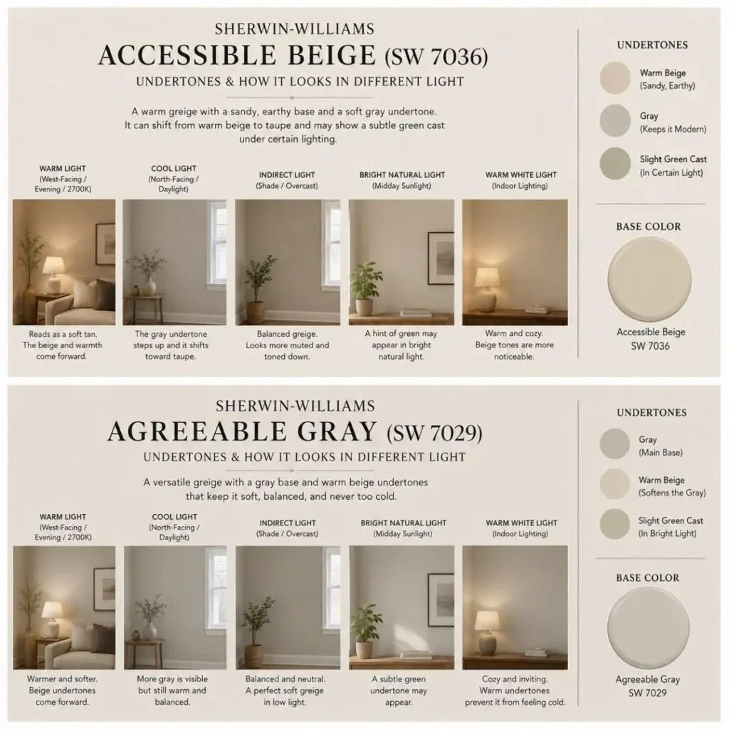 Accessible beige and agreeable gray undertones.