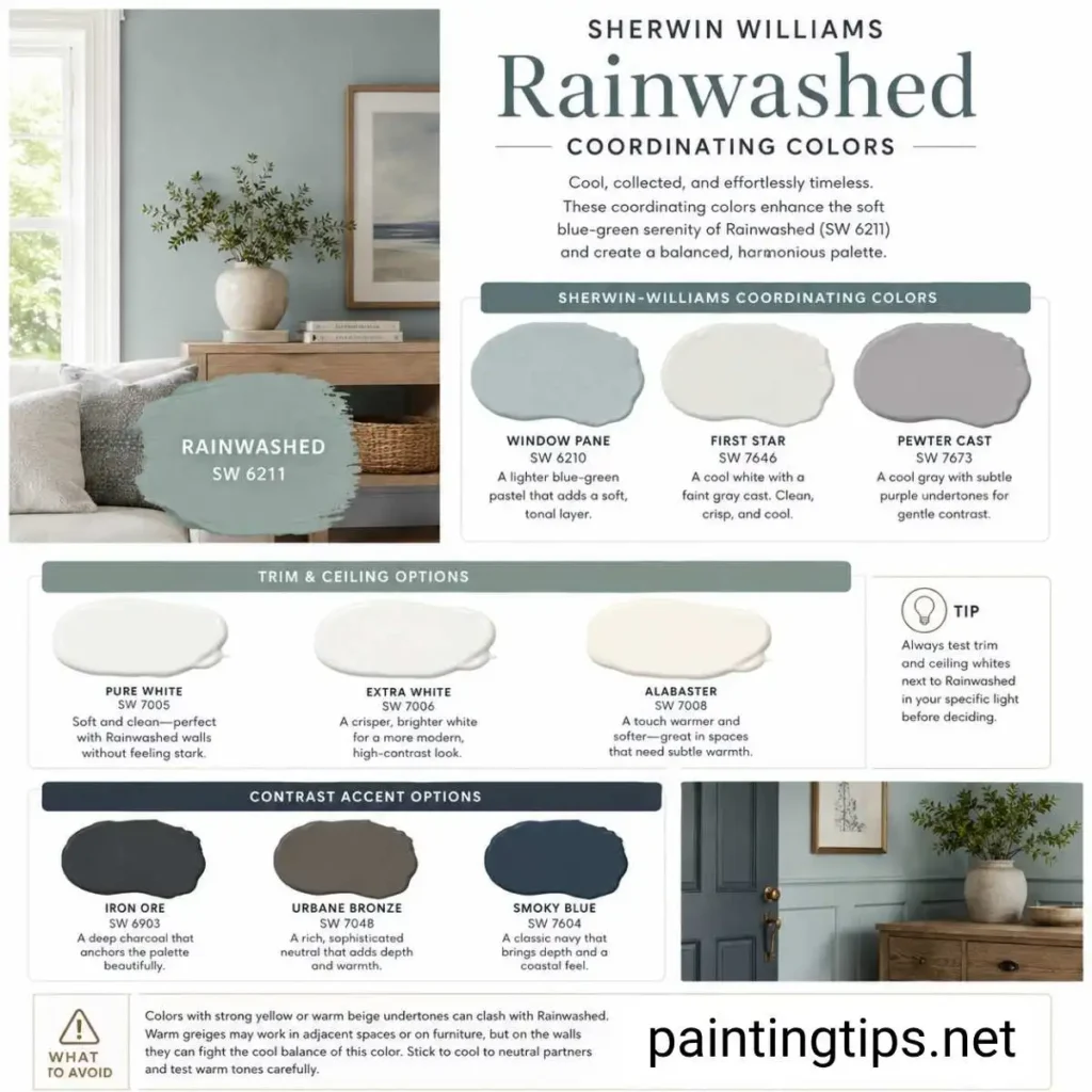 Sherwin Williams Rainwashed coordinating colors