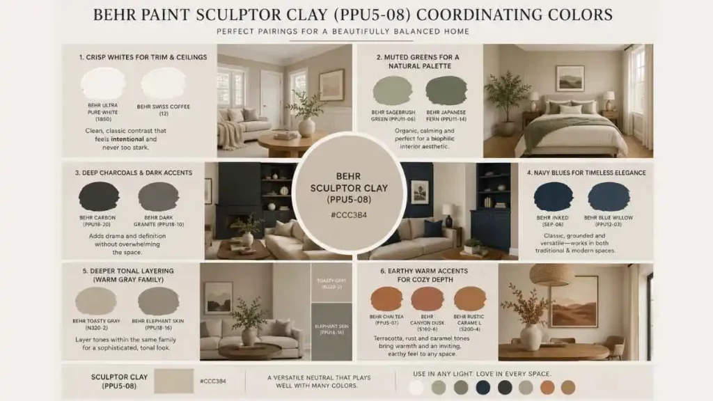 Behr paint sculptor clay coordinating colors