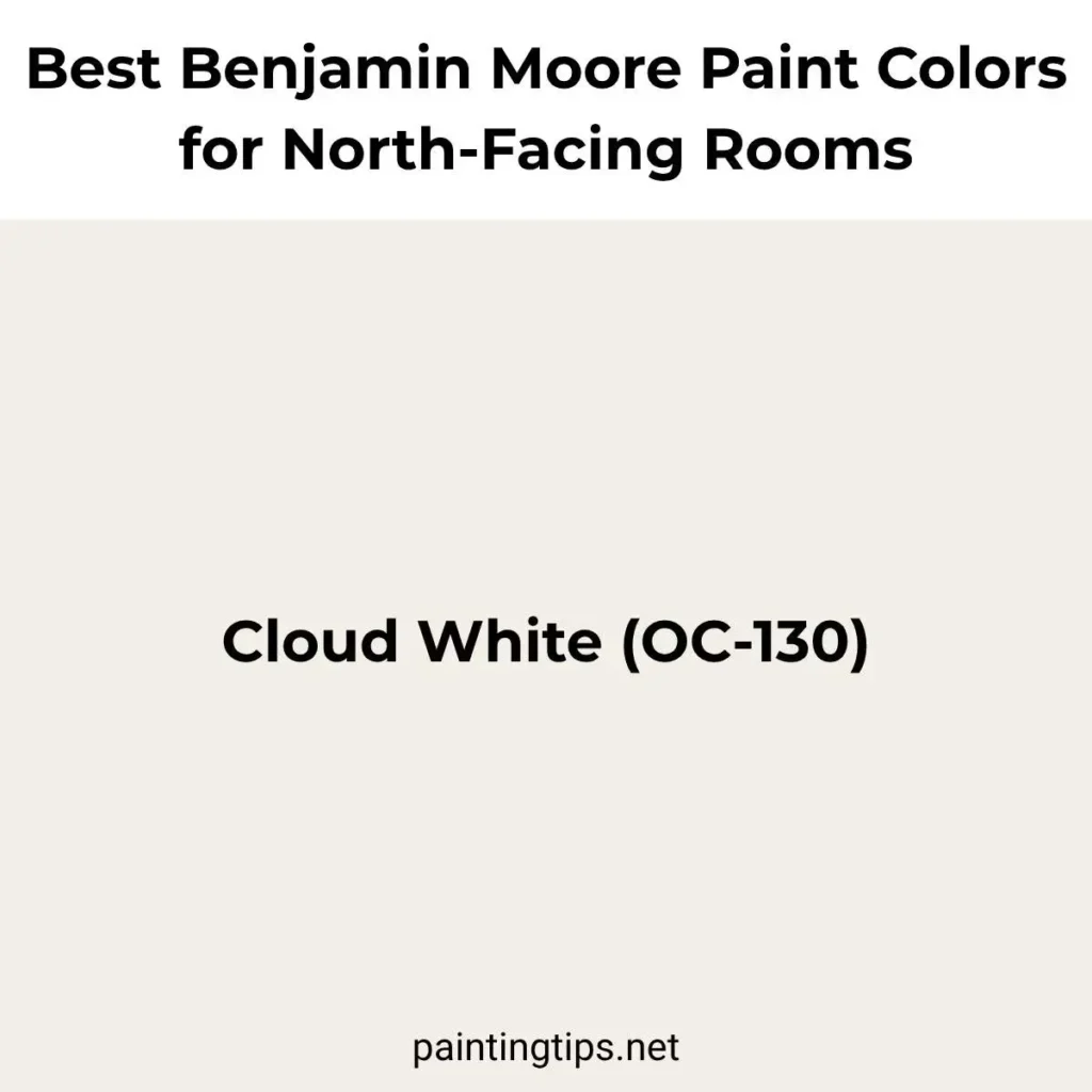Benjamin Moore Cloud White OC-130 paint color for a north-facing room.