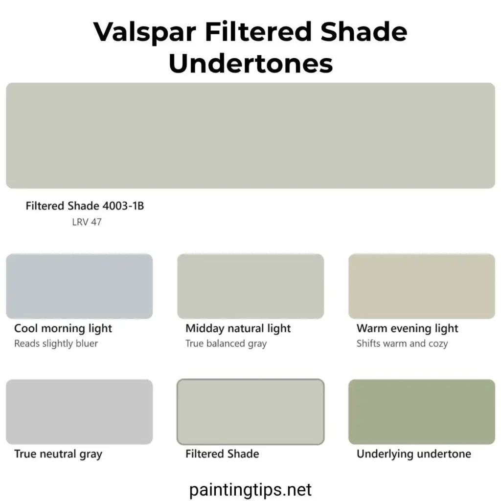 Filtered shade valspar undertones.