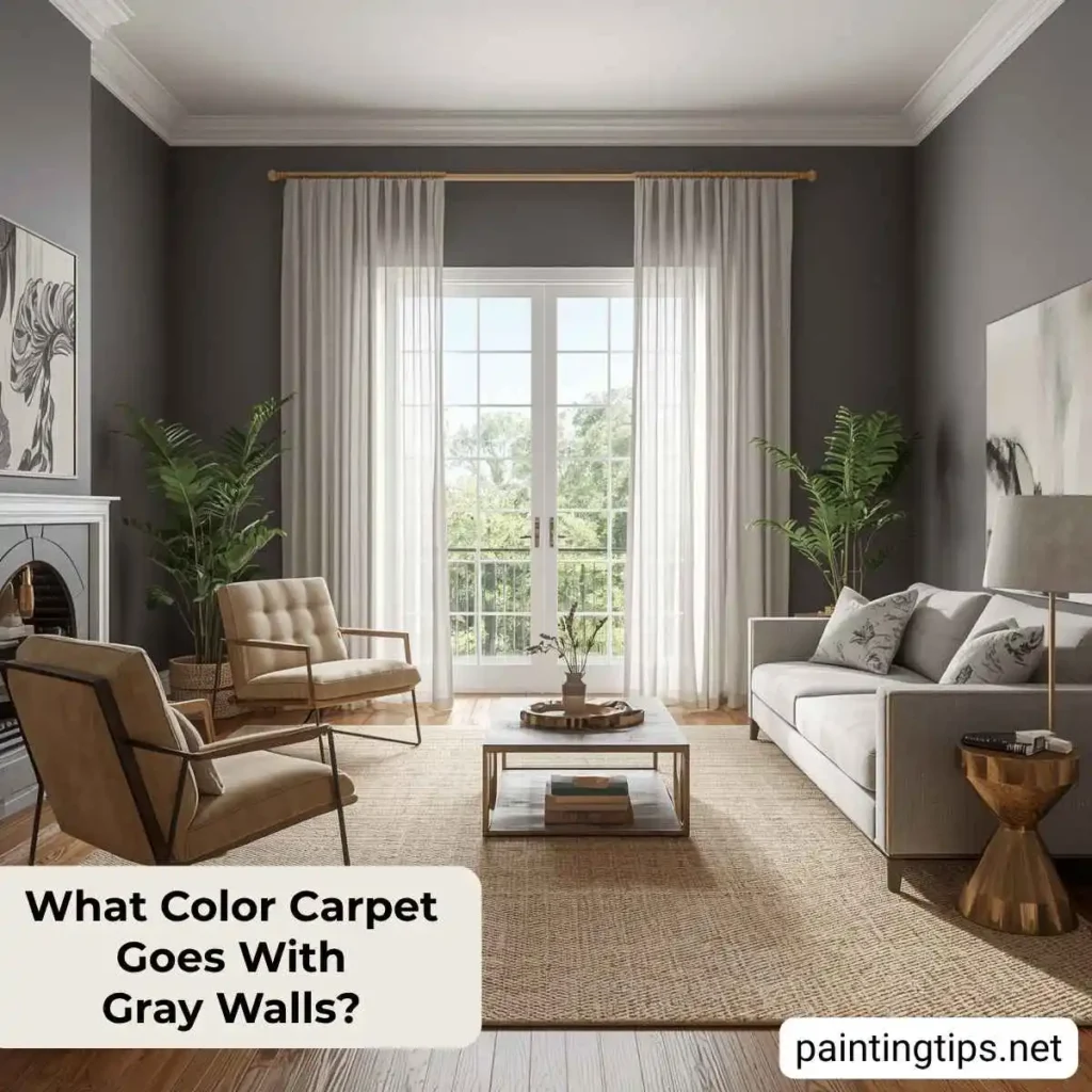 What color carpet goes with grey walls.