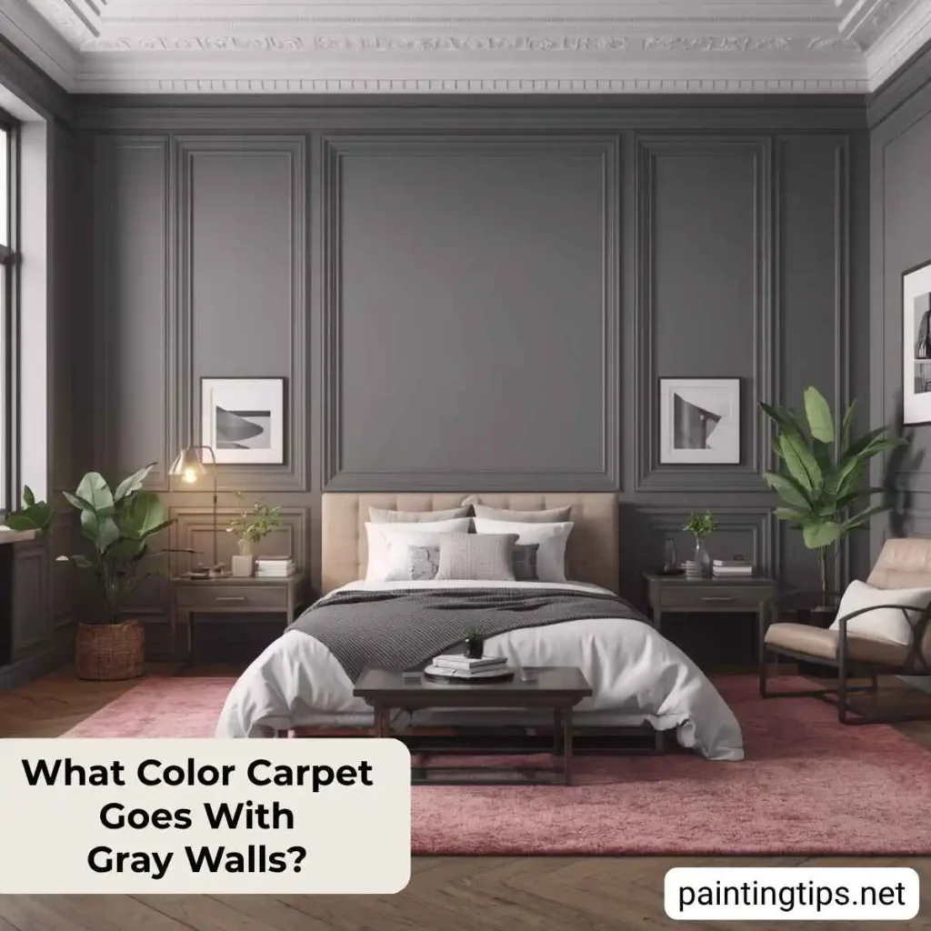 Gray walls with pink carpet
