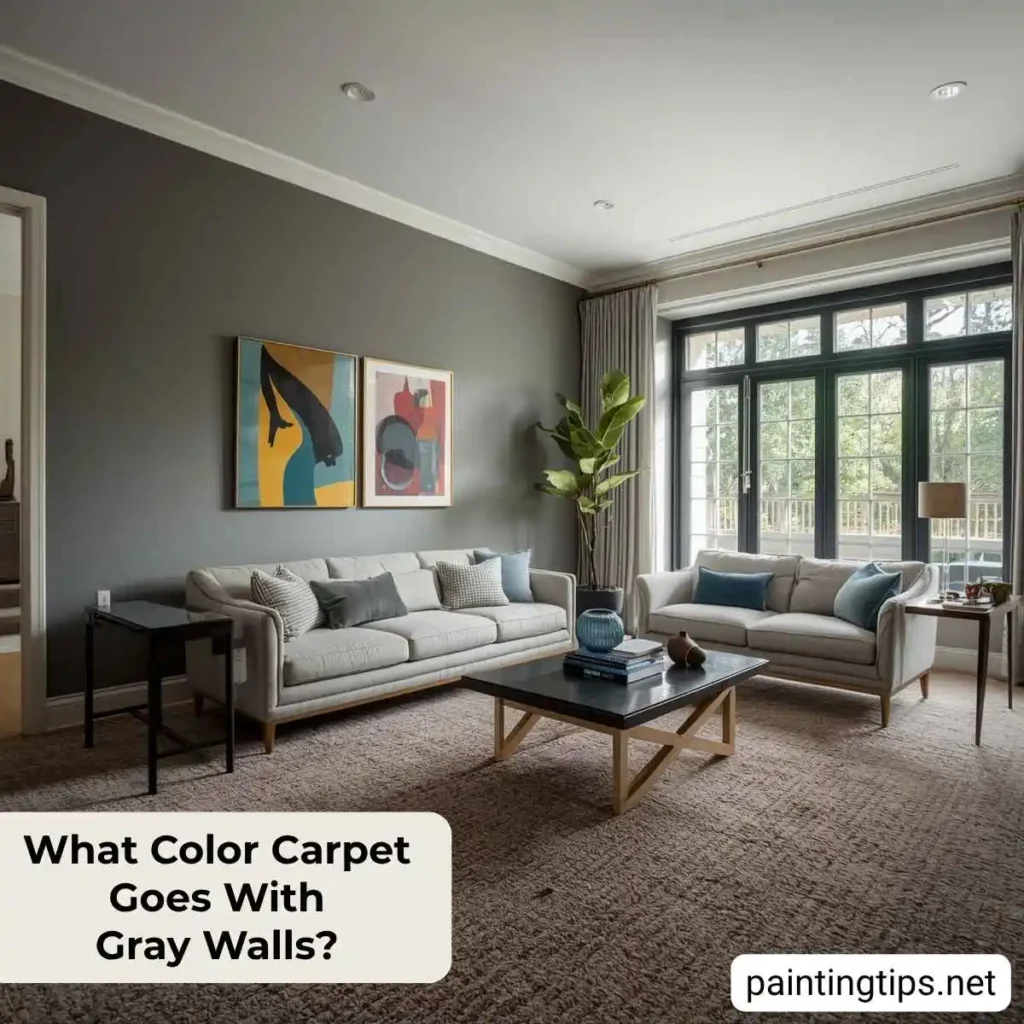 Gray walls with taupe carpet