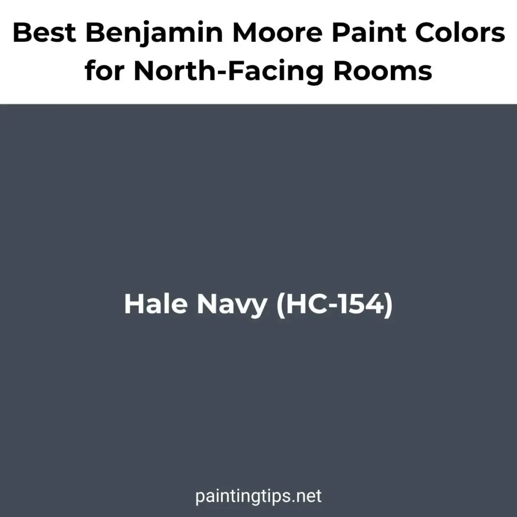 Benjamin Moore Hale Navy HC-154 paint color for a north-facing room.