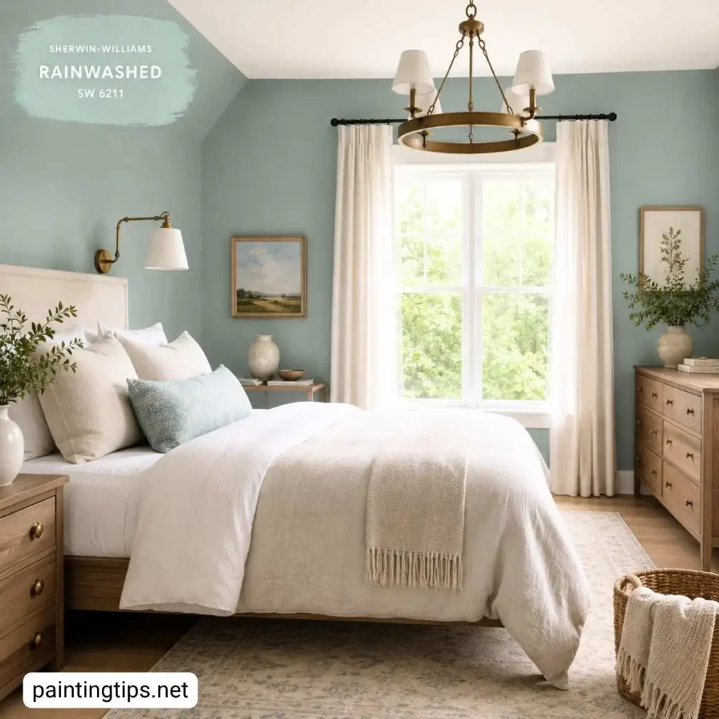 Rainwashed Sherwin Williams bedroom
