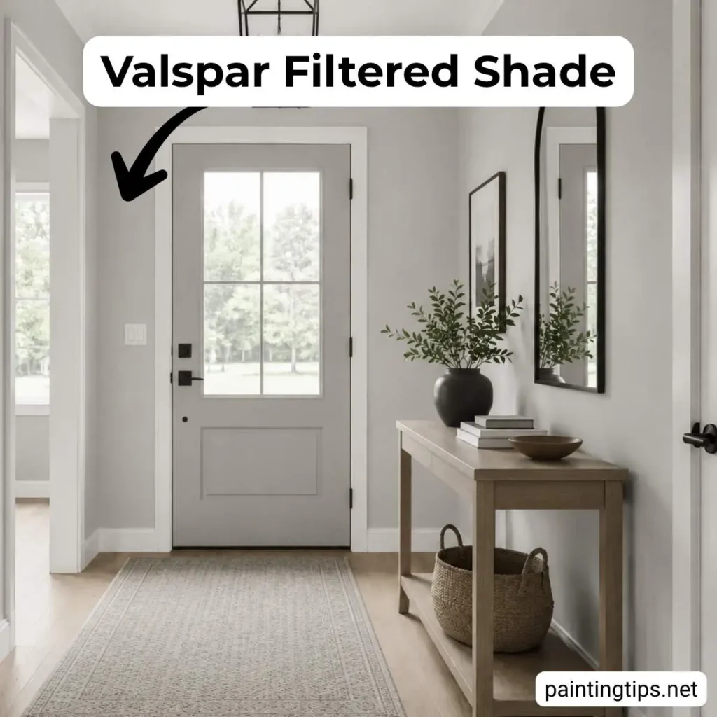 Valspar filtered shade entryway.