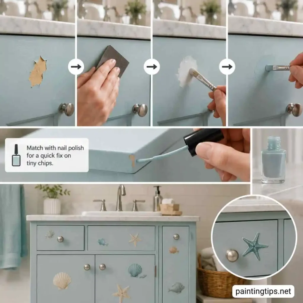 Bathroom vanity paint peeling.