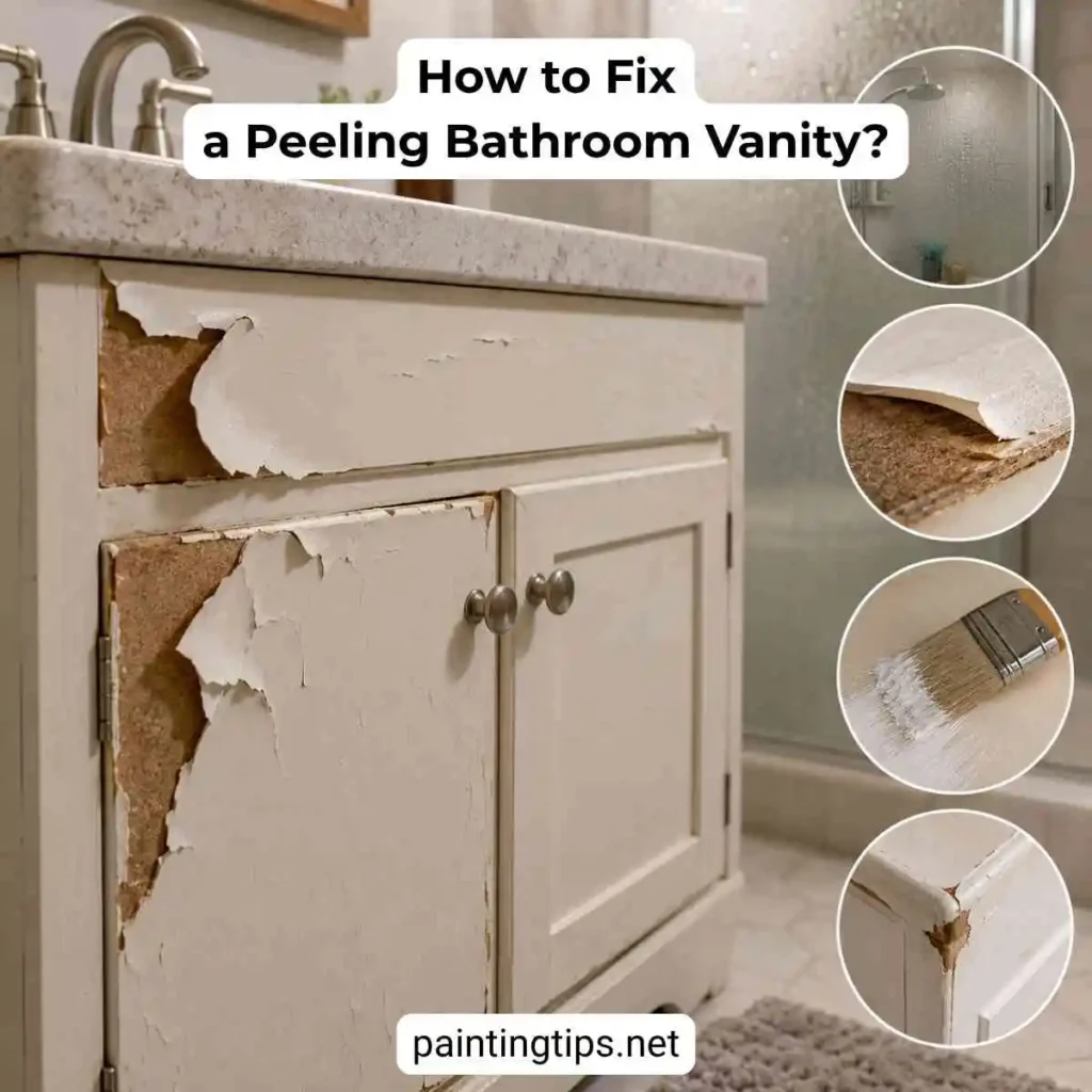 Bathroom vanity peeling.