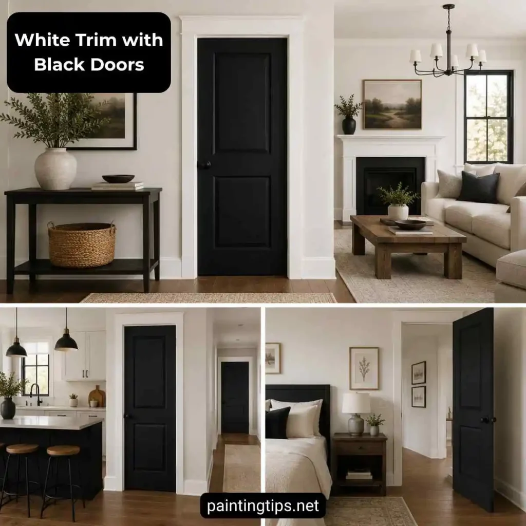 Black door and white trim