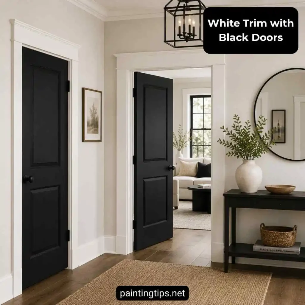 Black doors white trim