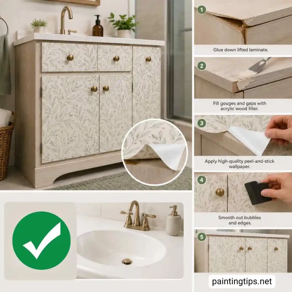 Can a bathroom vanity be refaced?