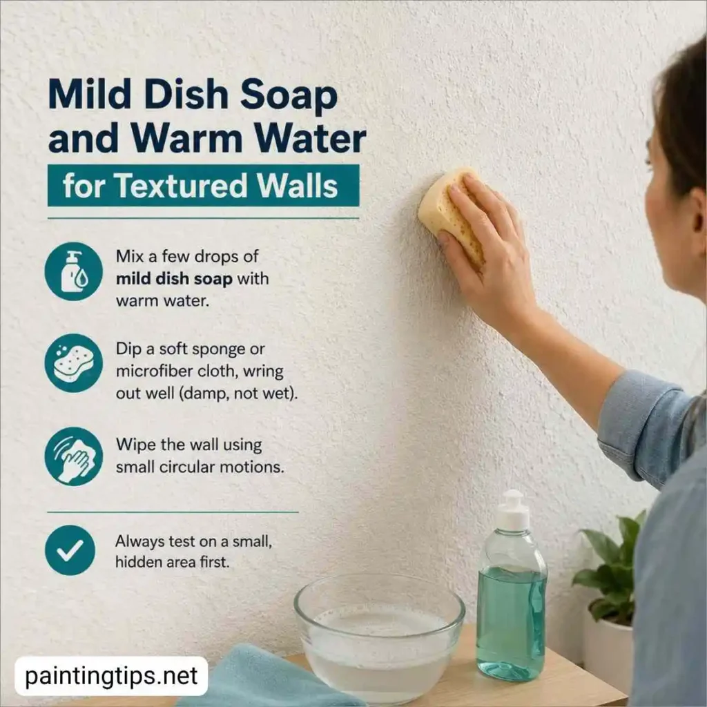 How do you clean textured walls.