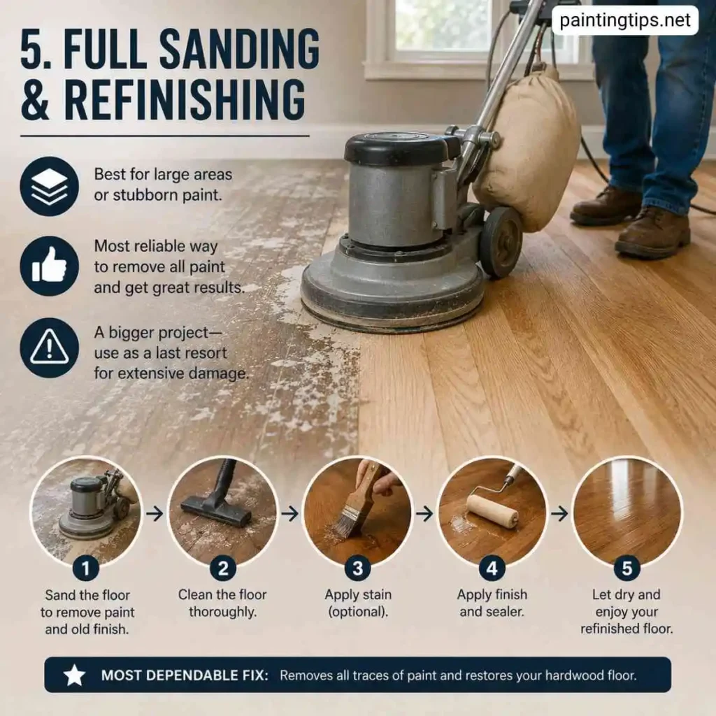 How to remove paint off hardwood floors.