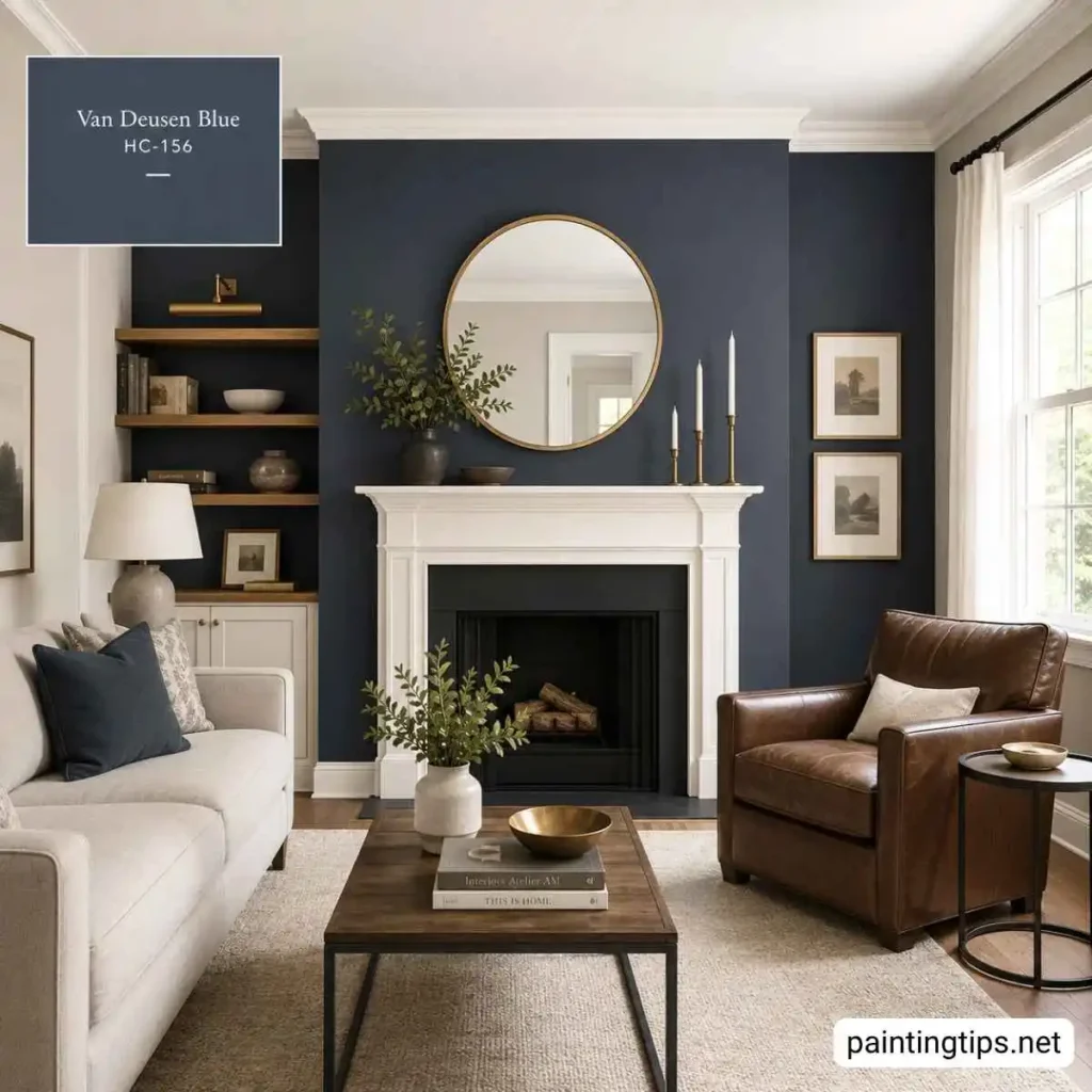Van Deusen Blue accent wall